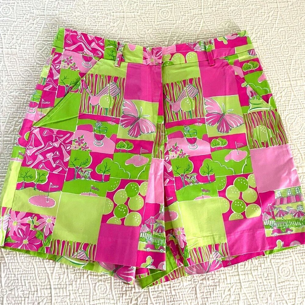 VTG Lilly Pulitzer "19th Hole" Patchwork Golf Shorts